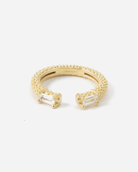 ANILLO PLATEADO ORO DOUBLE MIRROR CON BRILLANTES