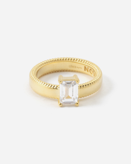 RING THICK MIRROR MIT BRILLANTEN GELBGOLD