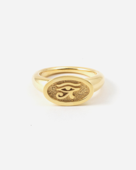 ANILLO EYE OF HORUS PLATEADO ORO