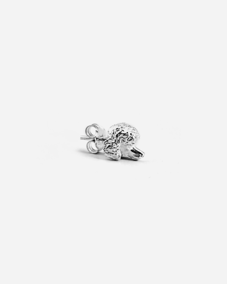 POODLE SINGLE EARRING / POLISHED SILVER