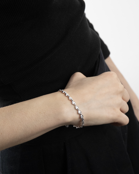 ARMBAND MIT HERZEN SILVER MATCHY