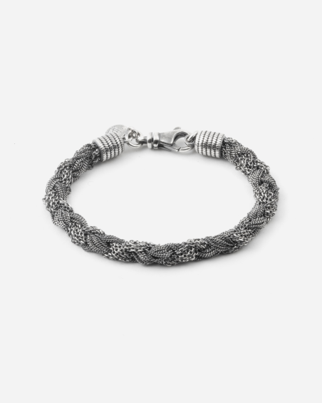 BRACELET TRESSAGE MIXED TEXTURE EN ARGENT