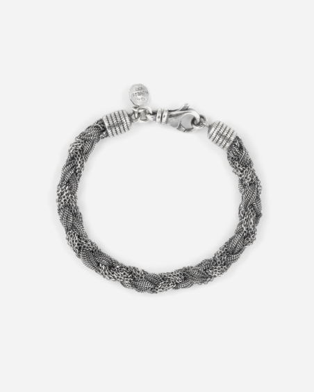 PULSERA TRENZADA MIXED TEXTURE DE PLATA