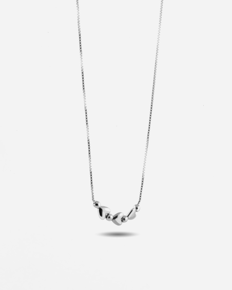 COLLIER CHOKER CŒURS SILVER MATCHY EN ARGENT