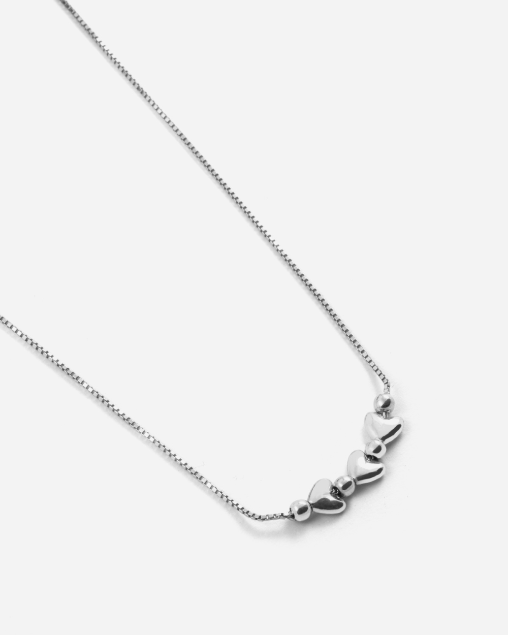 COLLIER CHOKER CŒURS SILVER MATCHY EN...