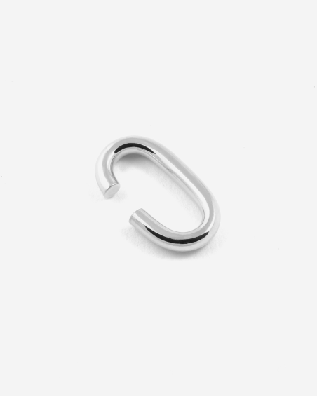 SILVER OVAL EARCUFF