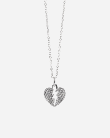 CIONDOLO CUORE SAETTA SHINY HEARTHUNDER IN ARGENTO CON BRILLANTI