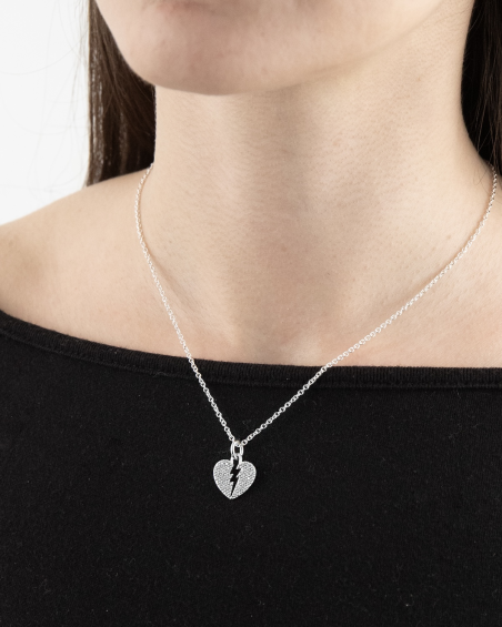 CIONDOLO CUORE SAETTA SHINY HEARTHUNDER IN ARGENTO CON BRILLANTI