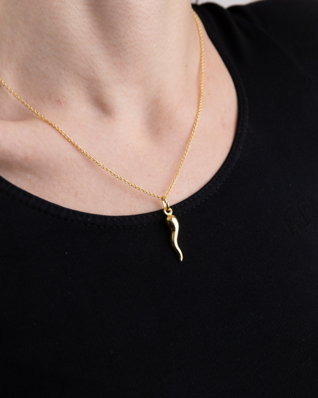 GOLD PLATED LUCKY HORN PENDANT 2