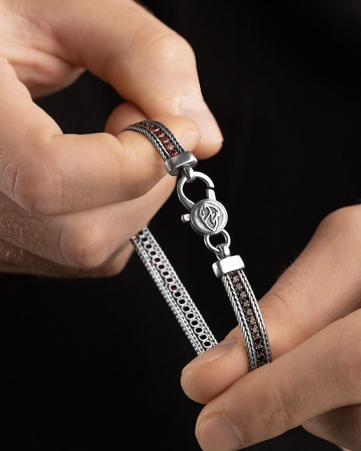 AC MILAN TENNIS BRACELET WITH ROSSONERI BRILLIANTS