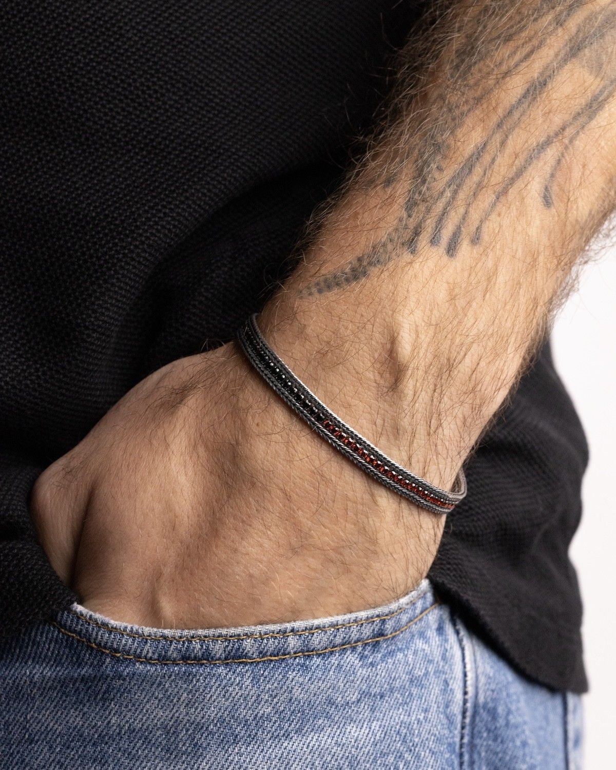 AC MILAN TENNIS BRACELET WITH ROSSONERI BRILLIANTS