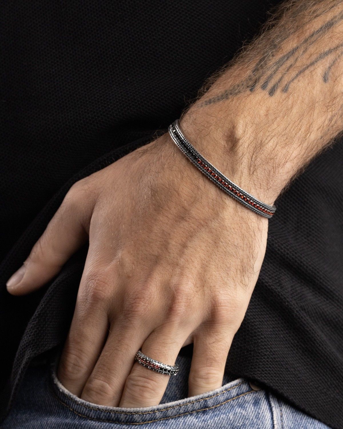AC MILAN TENNIS BRACELET WITH ROSSONERI BRILLIANTS