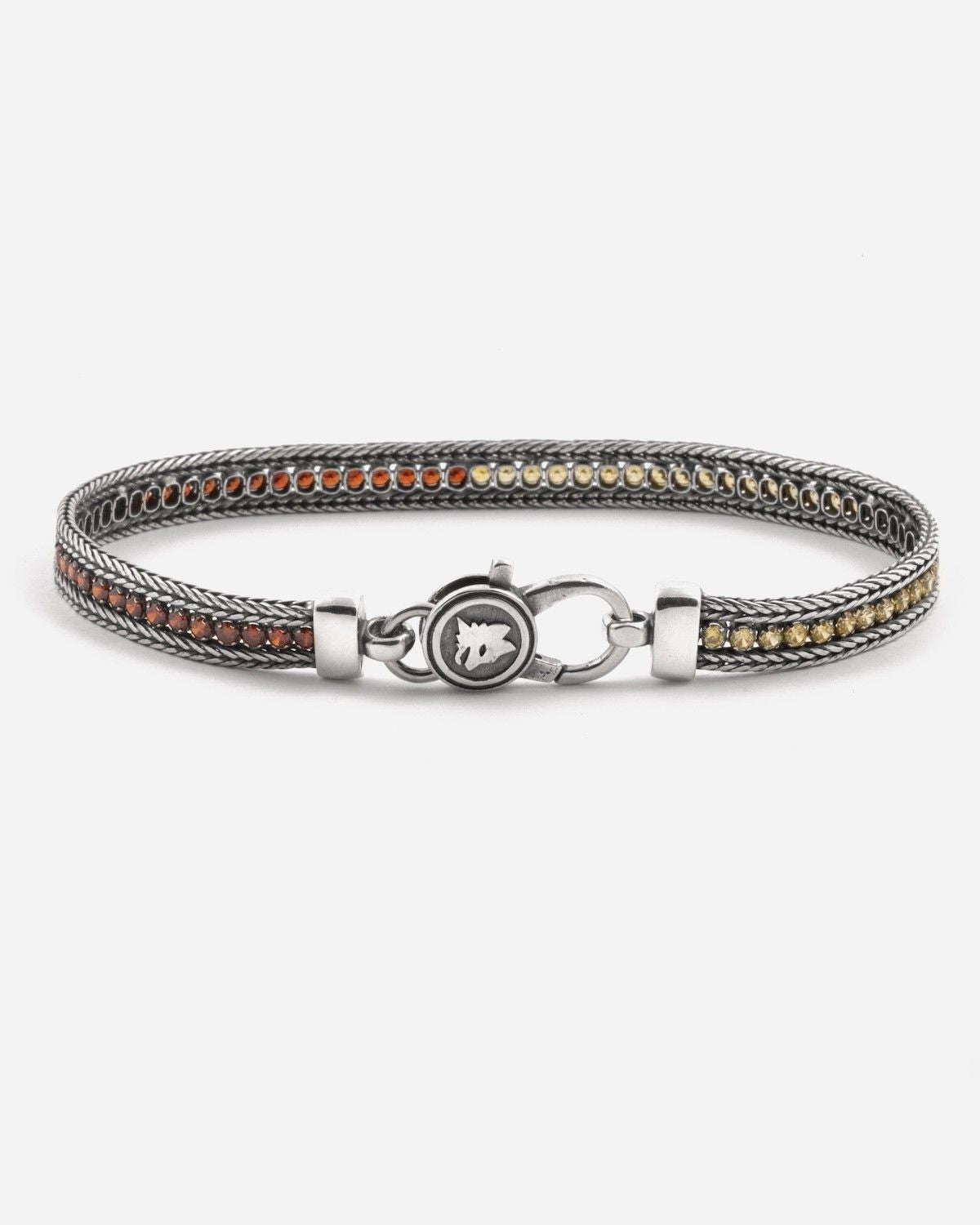 BRACELET TENNIS AS ROMA EN ARGENT AVEC BRILLANTS GIALLOROSSI