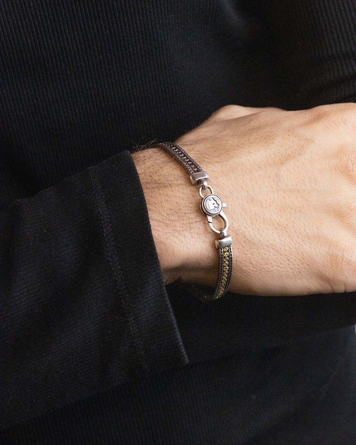BRACELET TENNIS AS ROMA EN ARGENT AVEC BRILLANTS GIALLOROSSI