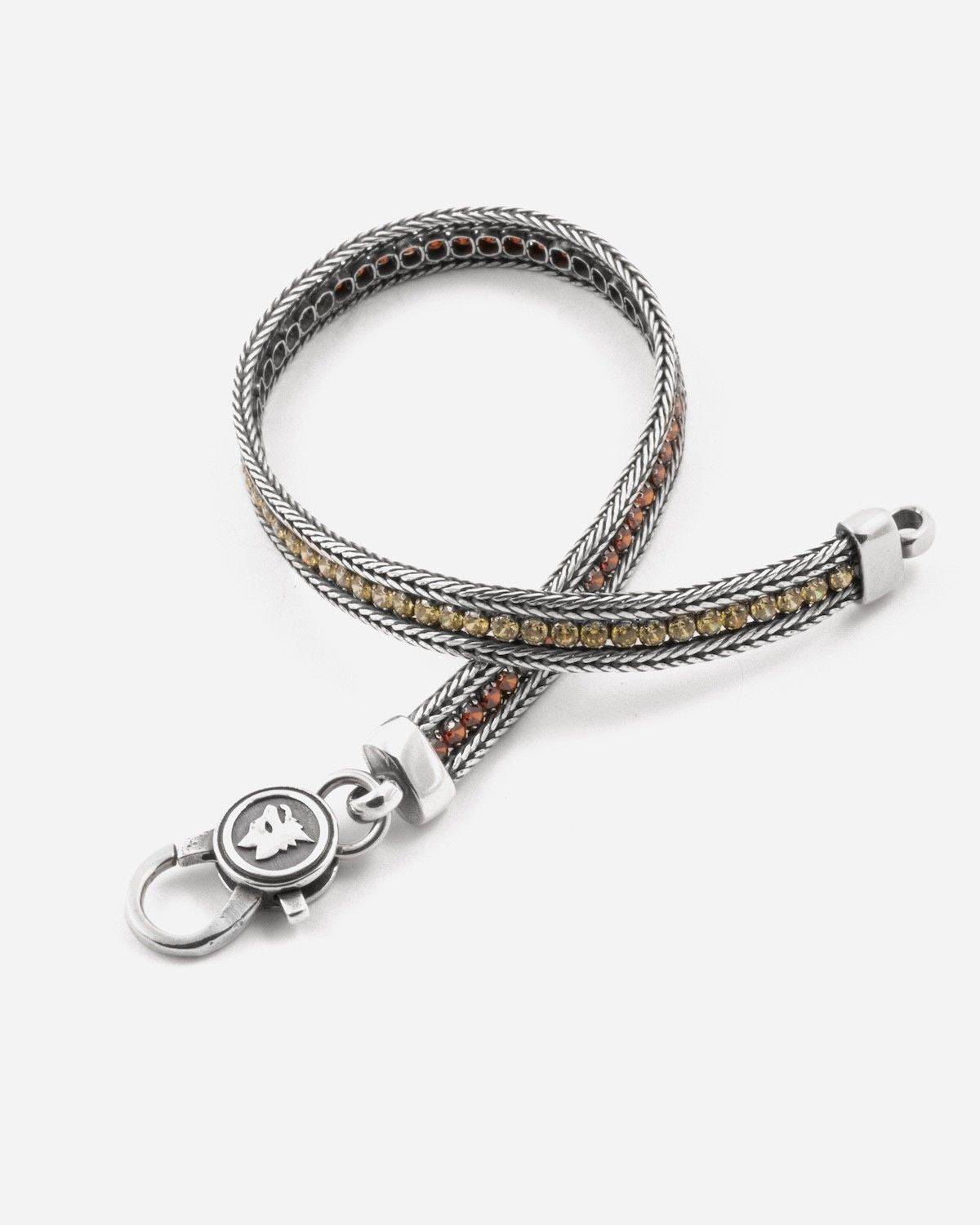 BRACELET TENNIS AS ROMA EN ARGENT AVEC BRILLANTS GIALLOROSSI