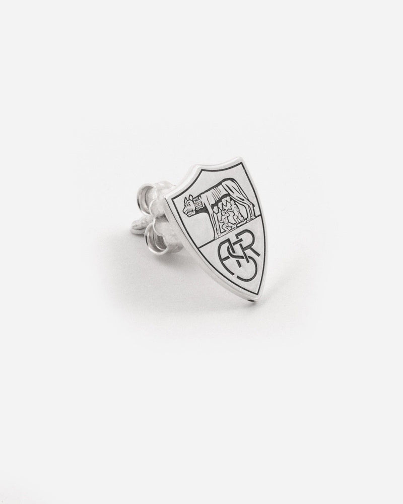 ORECCHINO A LOGO CON LOGO AS ROMA HERITAGE IN ARGENTO
