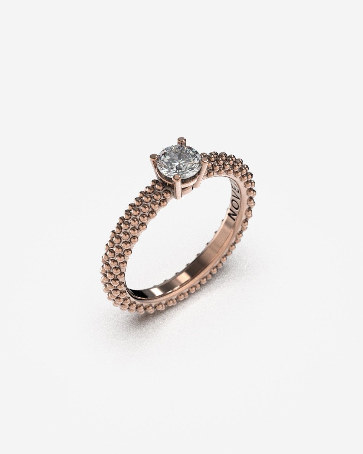 BAGUE DE FIANÇAILLES SOLITAIRE À PICOTS D'OR
