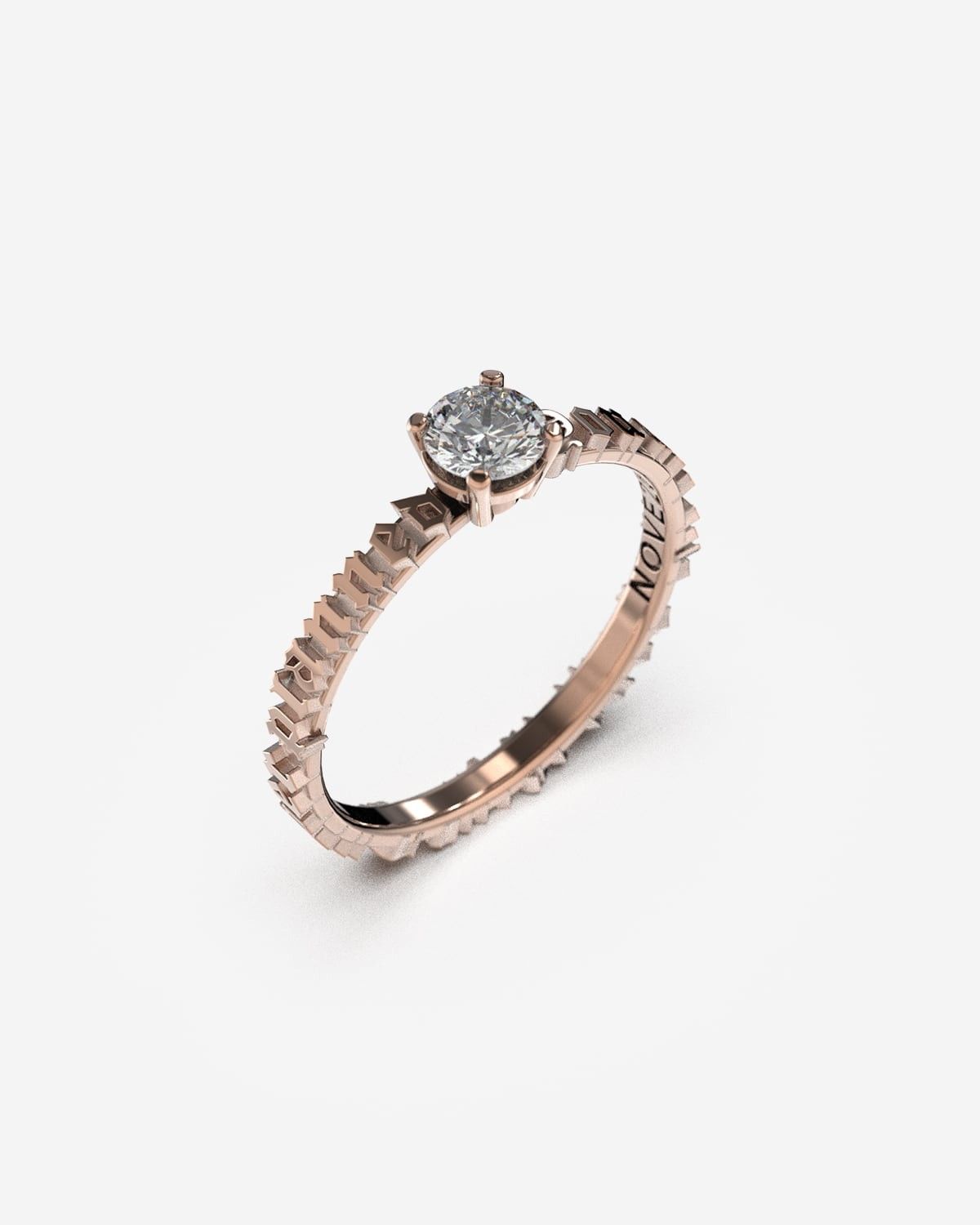 GOLD LYRICS SOLITAIRE ENGAGEMENT RING