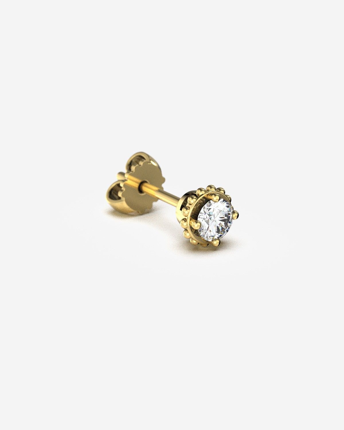 BOUCLE D’OREILLE D'OR AVEC DIAMANT DE 1 ct