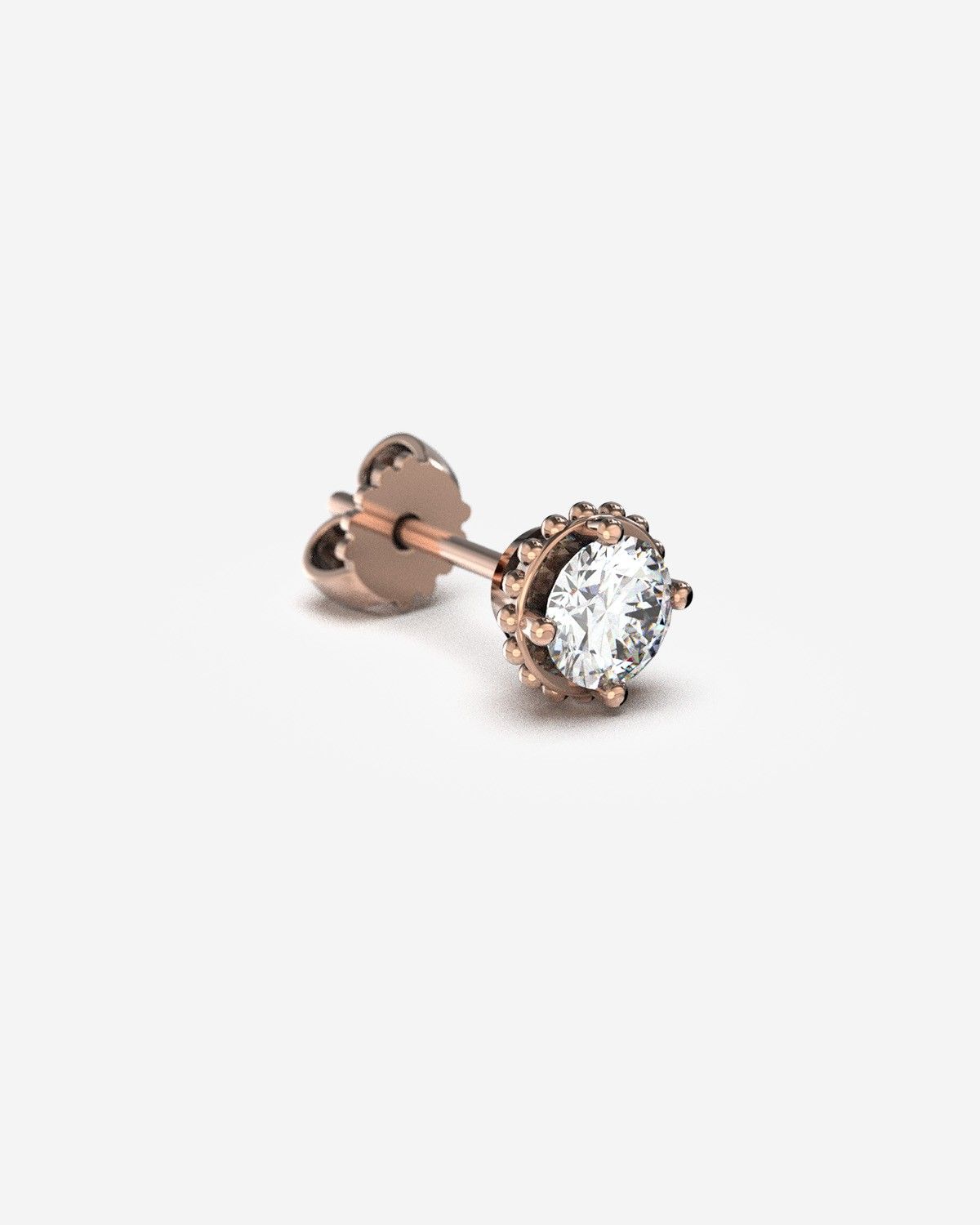 BOUCLE D’OREILLE D'OR AVEC DIAMANT DE 1 ct