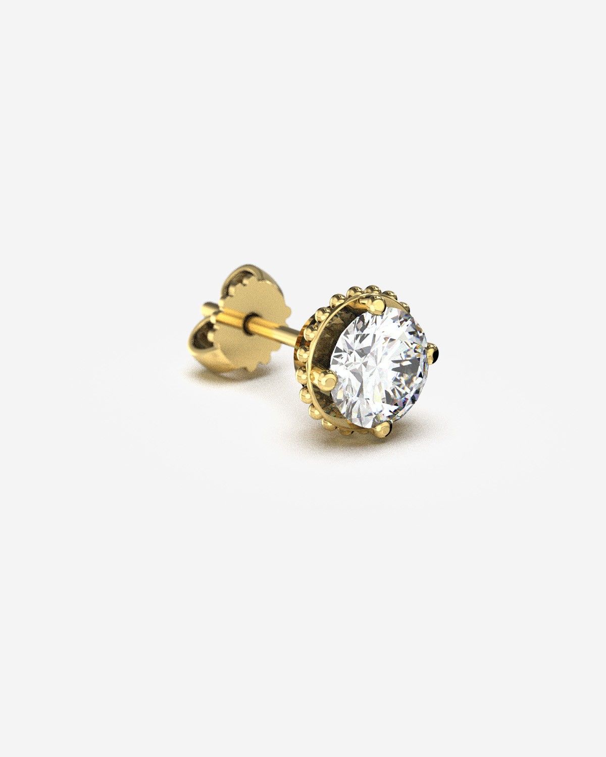 BOUCLE D’OREILLE D'OR AVEC DIAMANT DE 1 ct