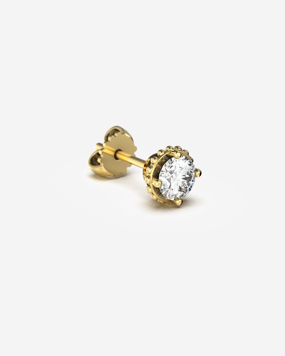 BOUCLE D’OREILLE D'OR AVEC DIAMANT DE 1 ct