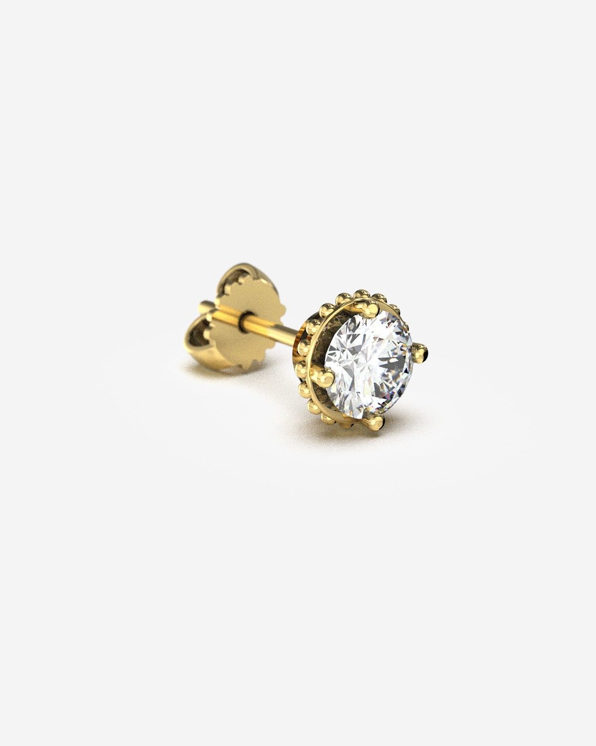 BOUCLE D’OREILLE D'OR AVEC DIAMANT DE 1 ct