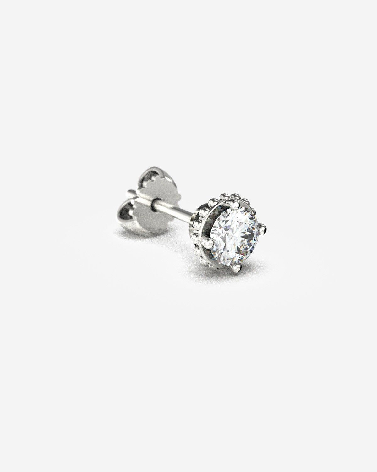 BOUCLE D’OREILLE D'OR AVEC DIAMANT DE 1 ct