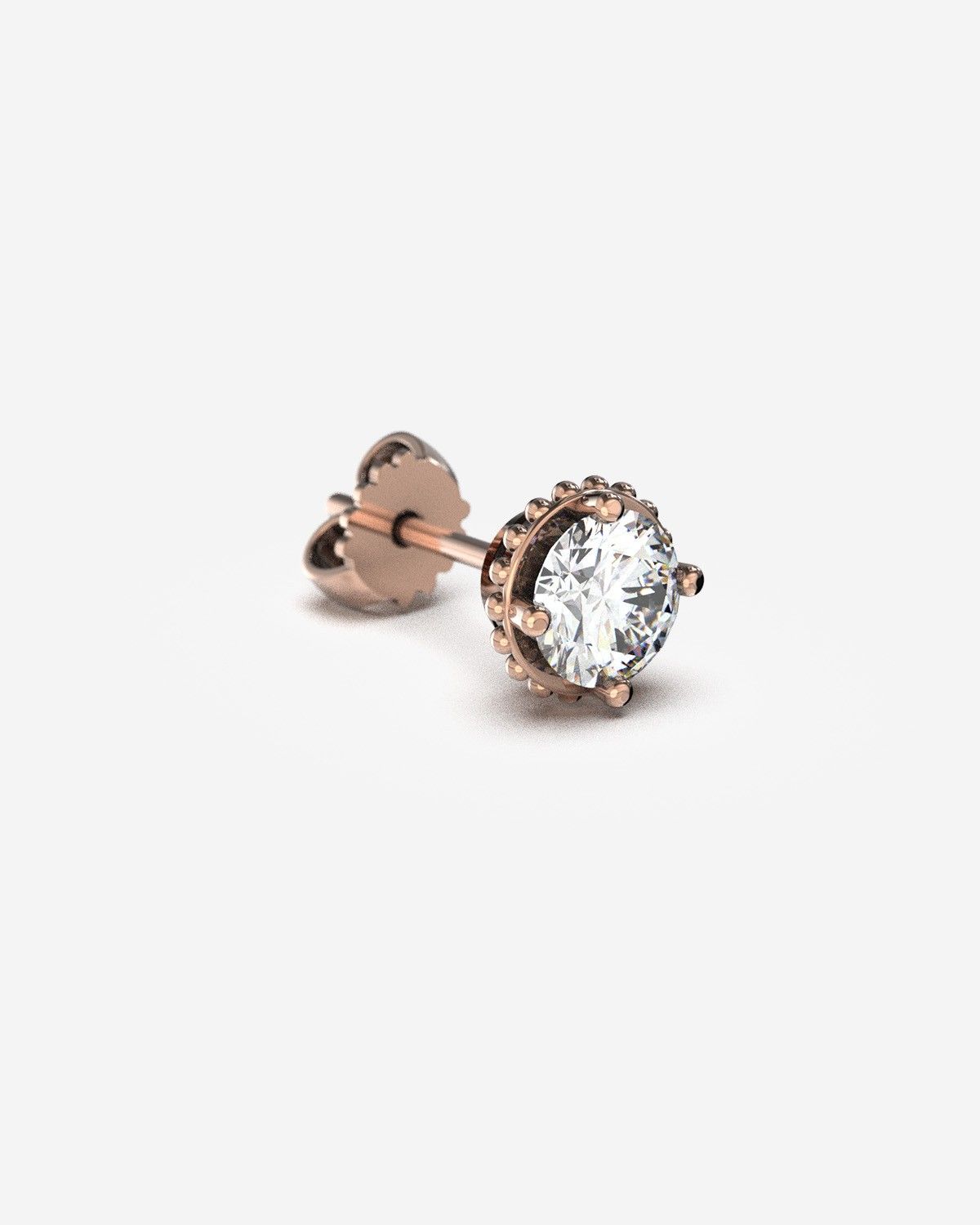 BOUCLE D’OREILLE D'OR AVEC DIAMANT DE 1 ct