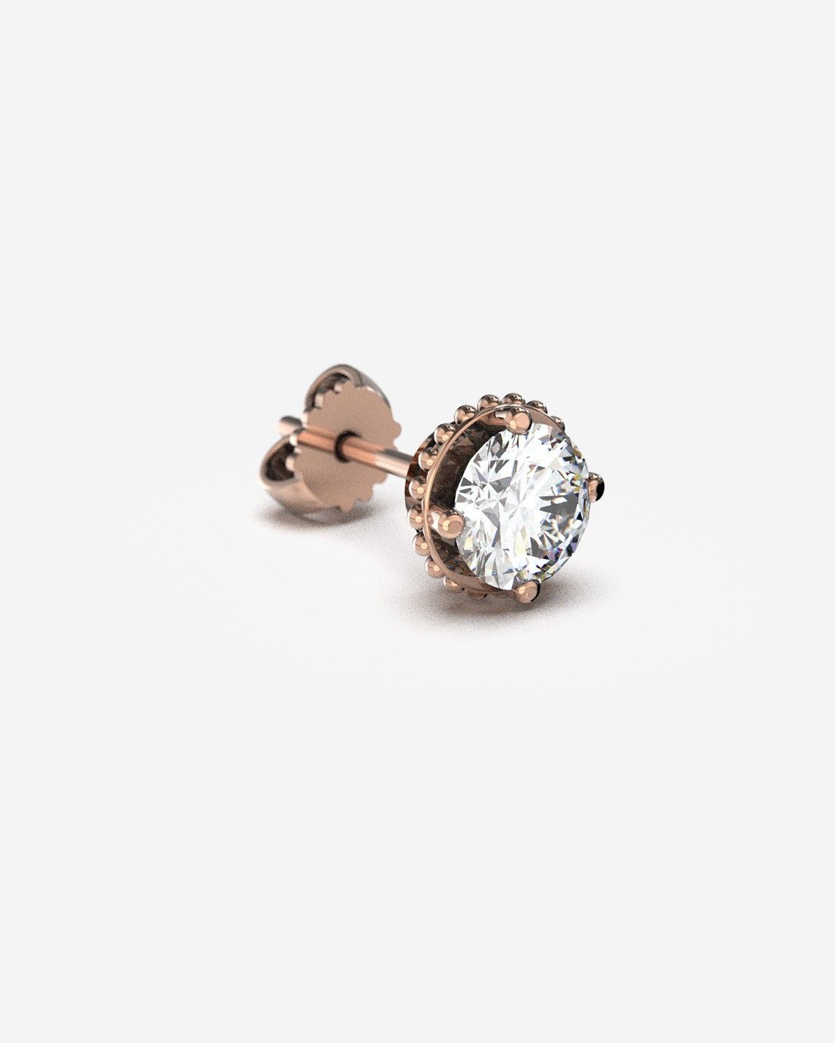 BOUCLE D’OREILLE D'OR AVEC DIAMANT DE 1 ct