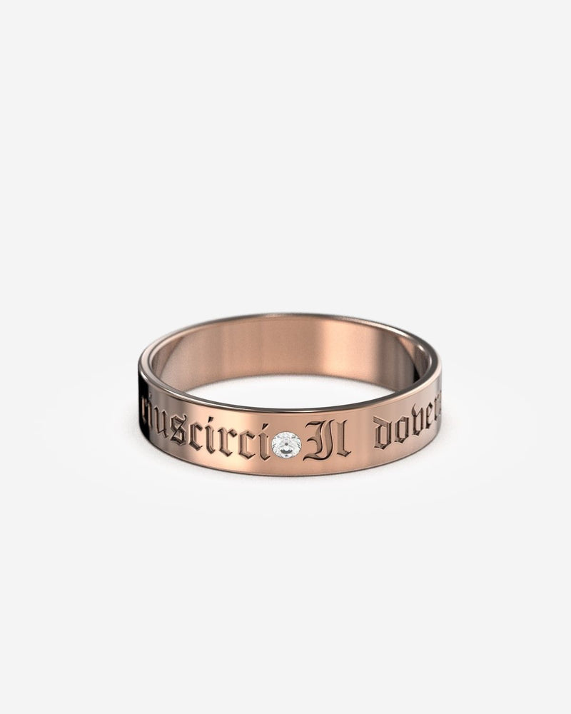 GOLD FLAT WEDDING RING WITH DIAMOND H4,5