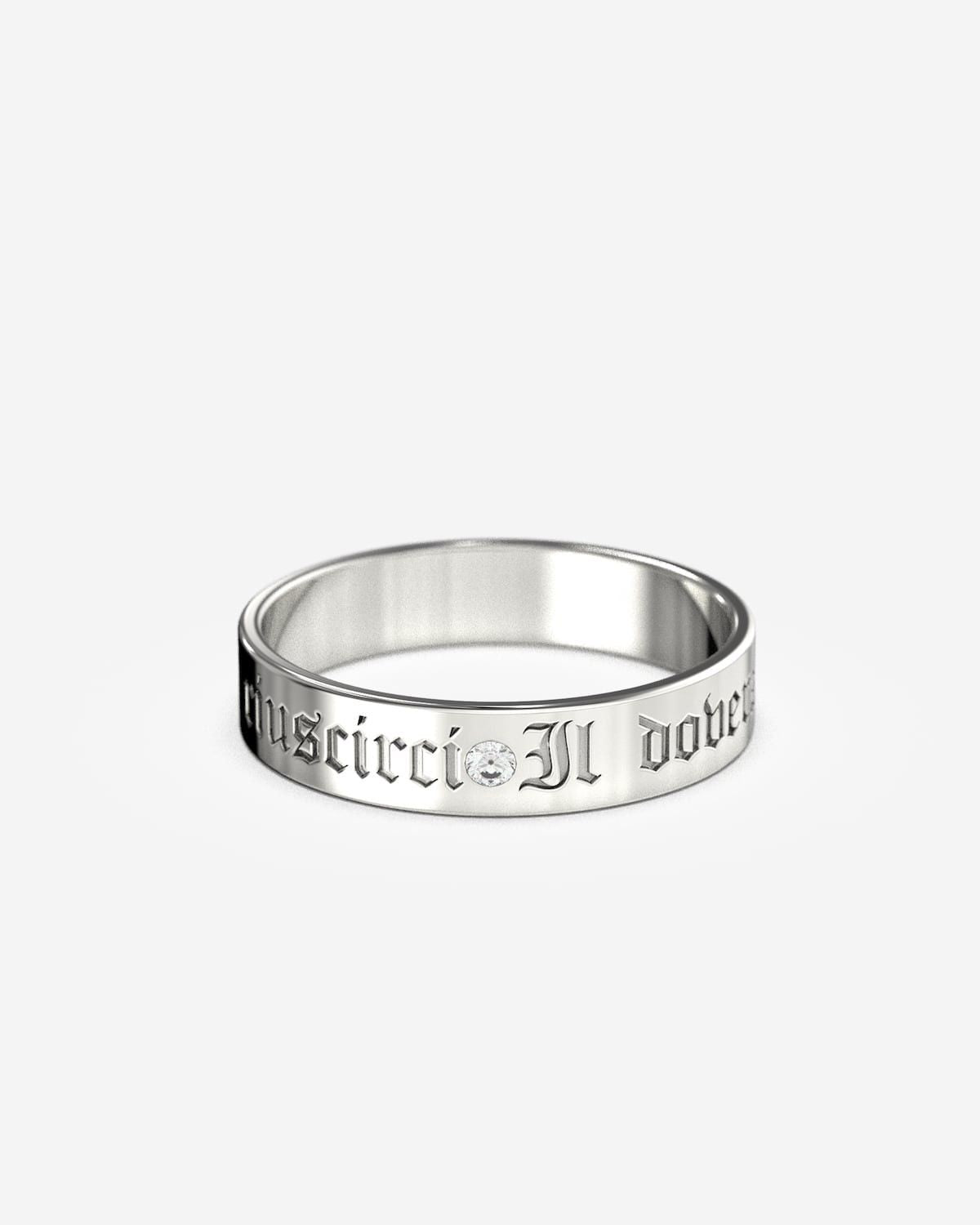 GOLD FLAT WEDDING RING WITH DIAMOND H4,5