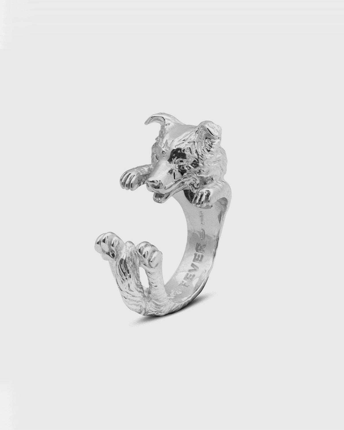 BAGUE HUG BORDER COLLIE / ARGENT