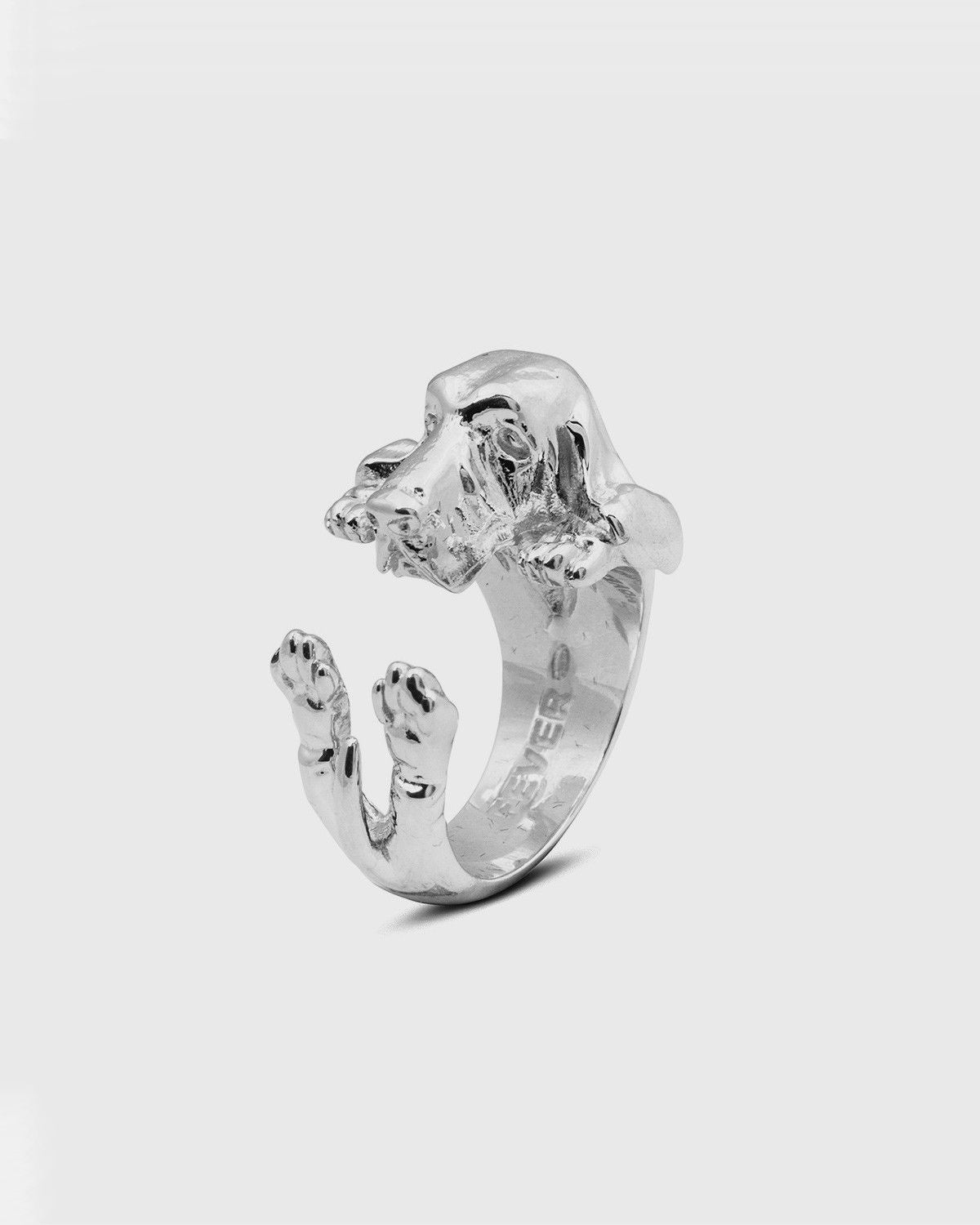 BAGUE HUG BASSET HOUND / ARGENT