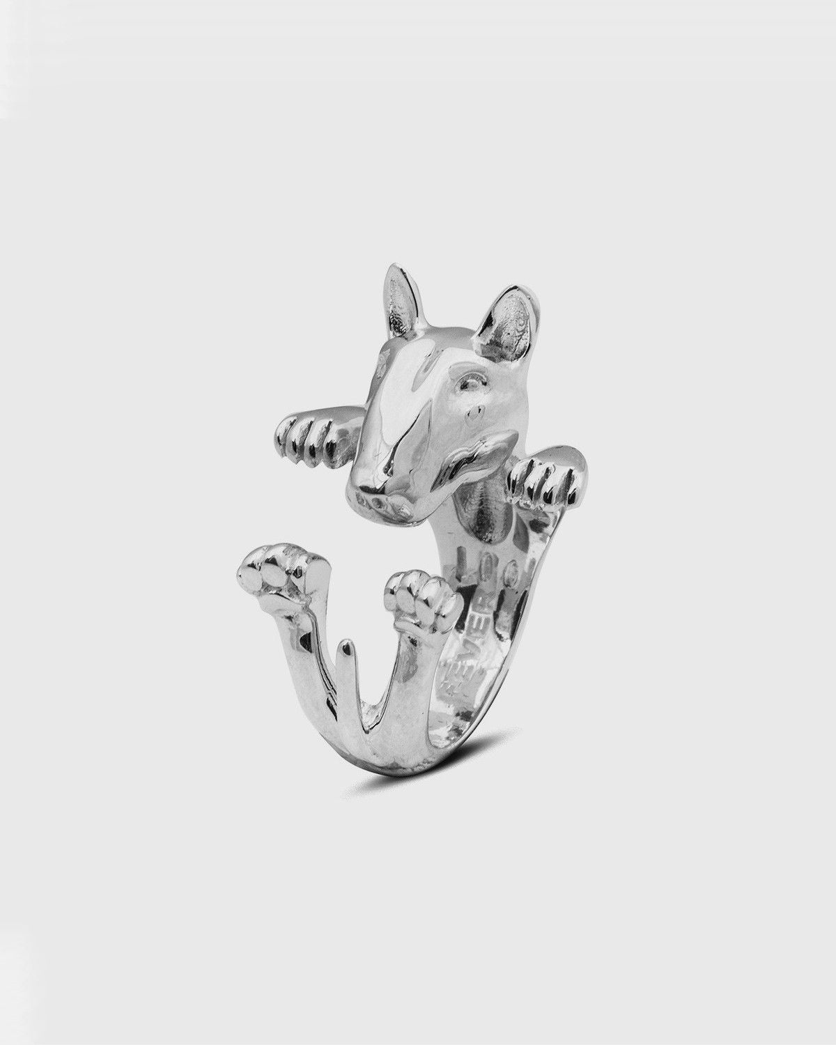 BAGUE HUG BULL TERRIER / ARGENT