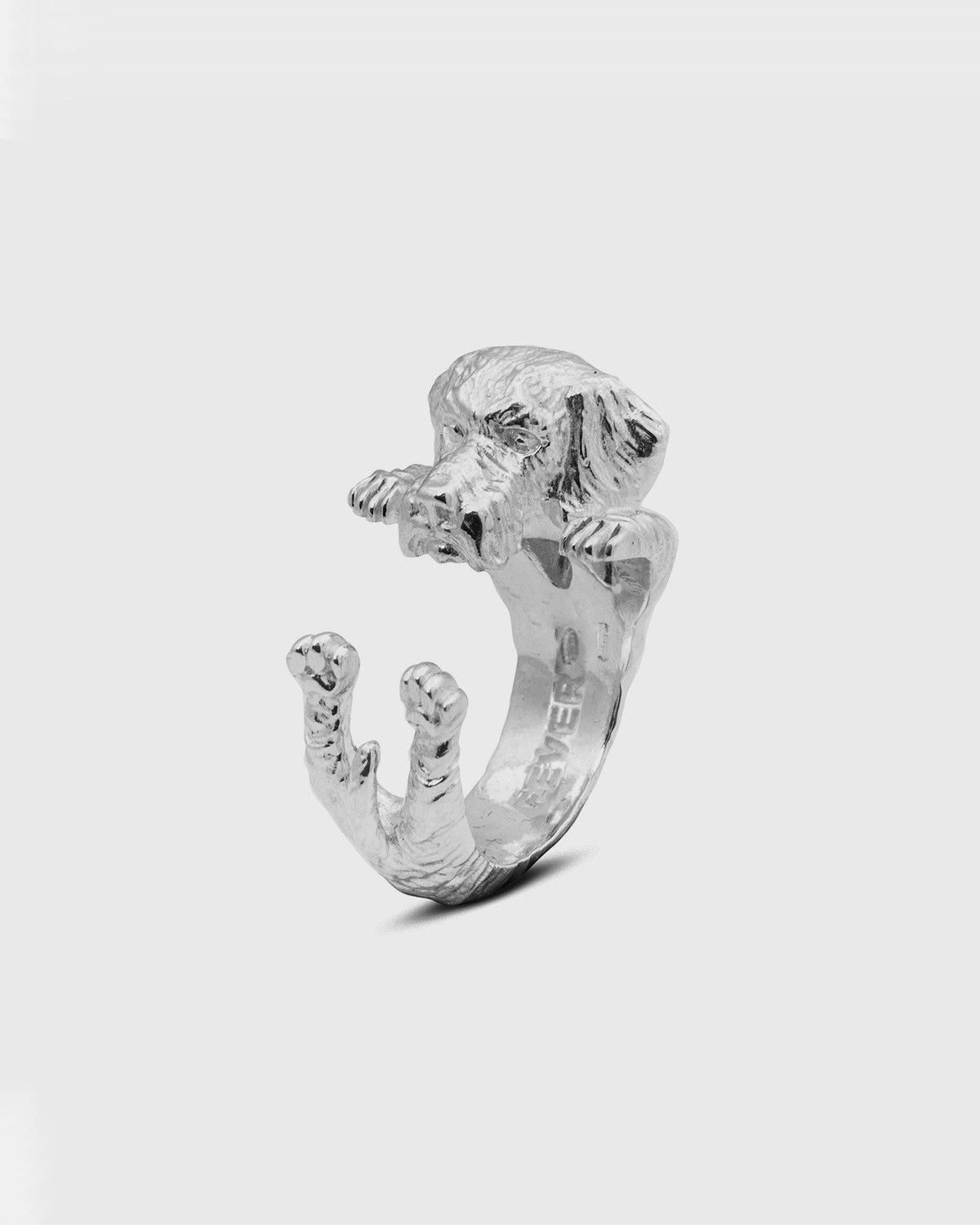 BAGUE HUG TECKEL À POIL DUR / ARGENT