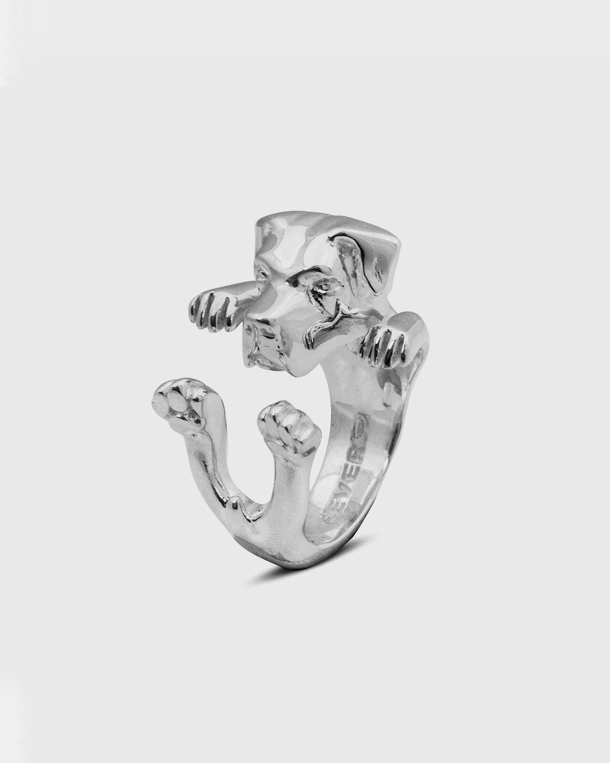 BAGUE HUG CHIEN CORSO / ARGENT