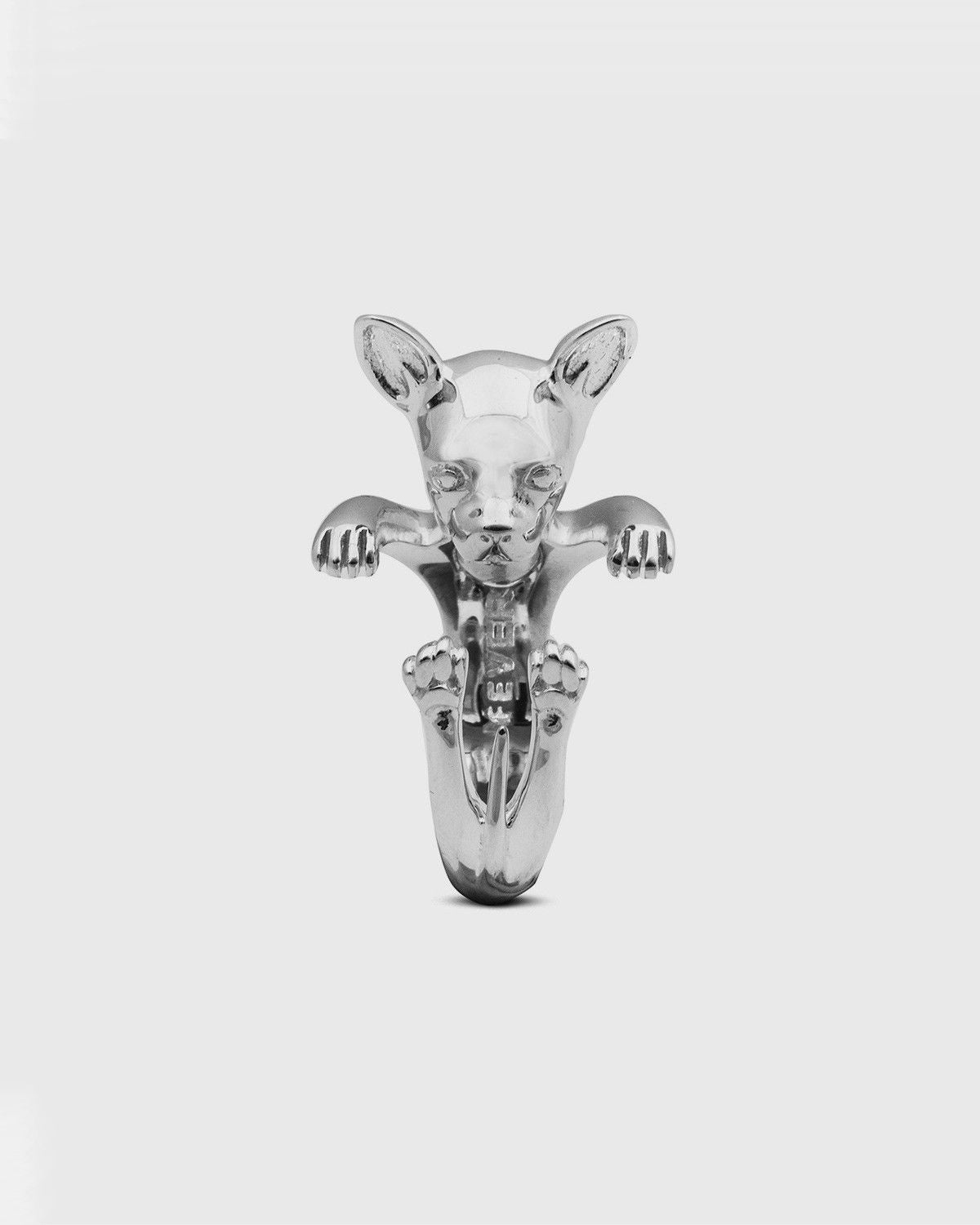 CHIHUAHUA HUG RING / POLISHED SILVER