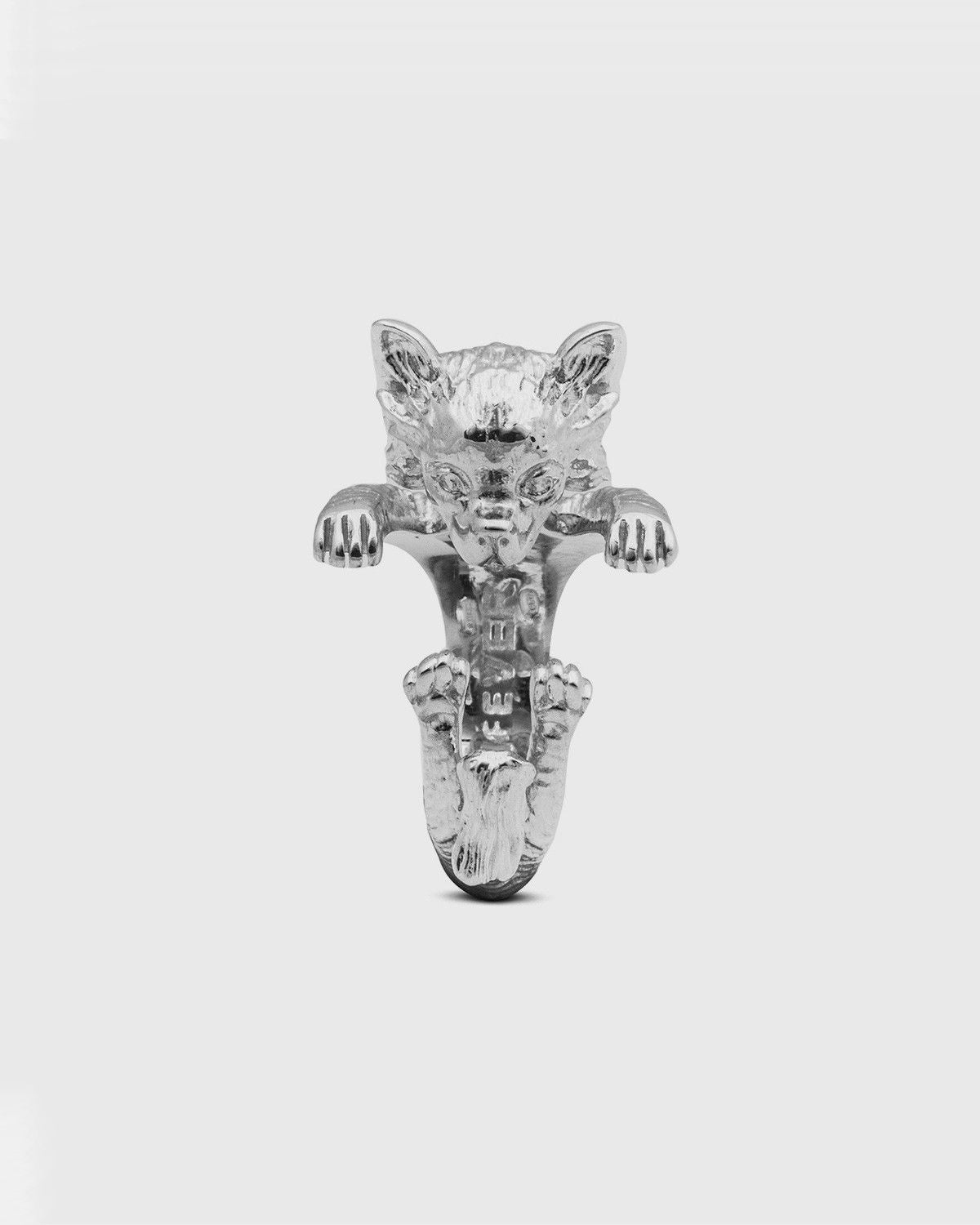 BAGUE HUG CHIHUAHUA À LONG MANTEAU / ARGENT
