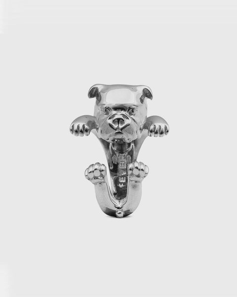 ENGLISH BULLDOG HUG RING / POLISHED SILVER – Nove25