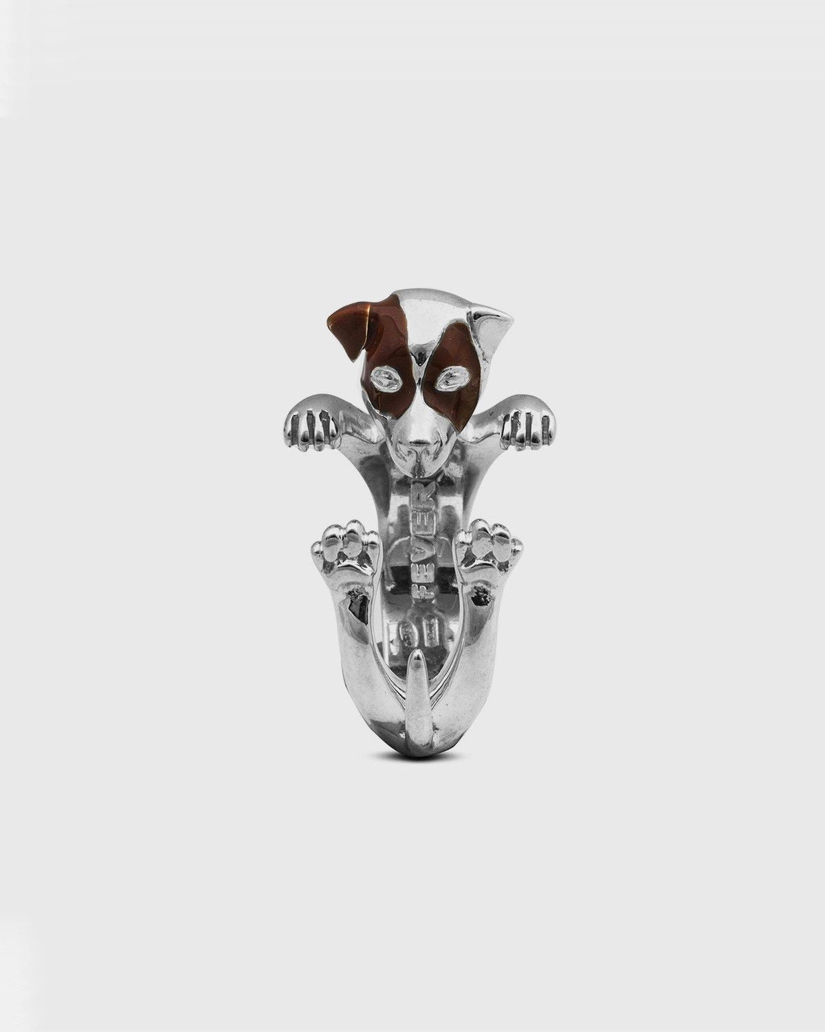 BAGUE HUG JACK RUSSEL TERRIER / ARGENT