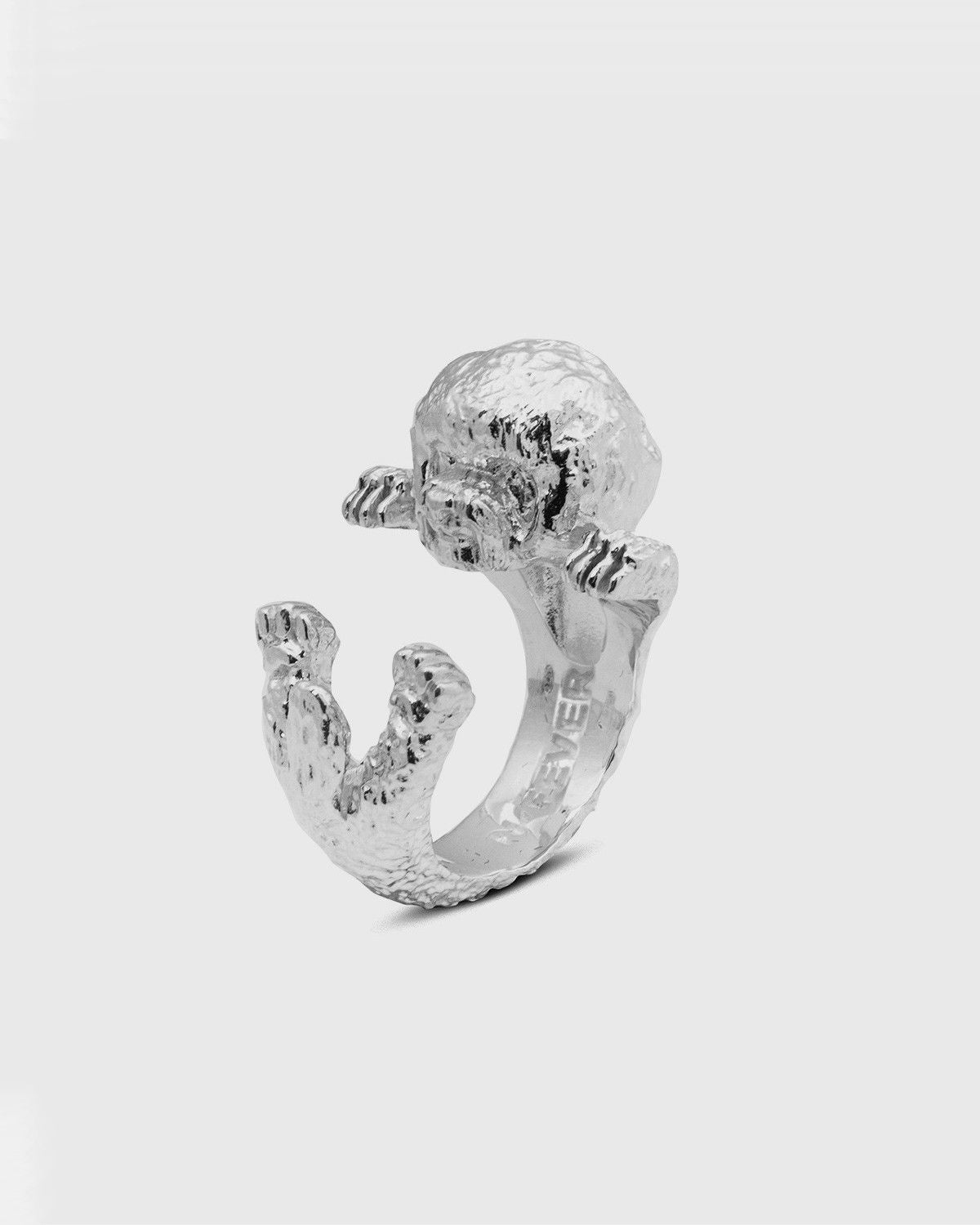 BAGUE HUG BICHON FRISE' / ARGENT