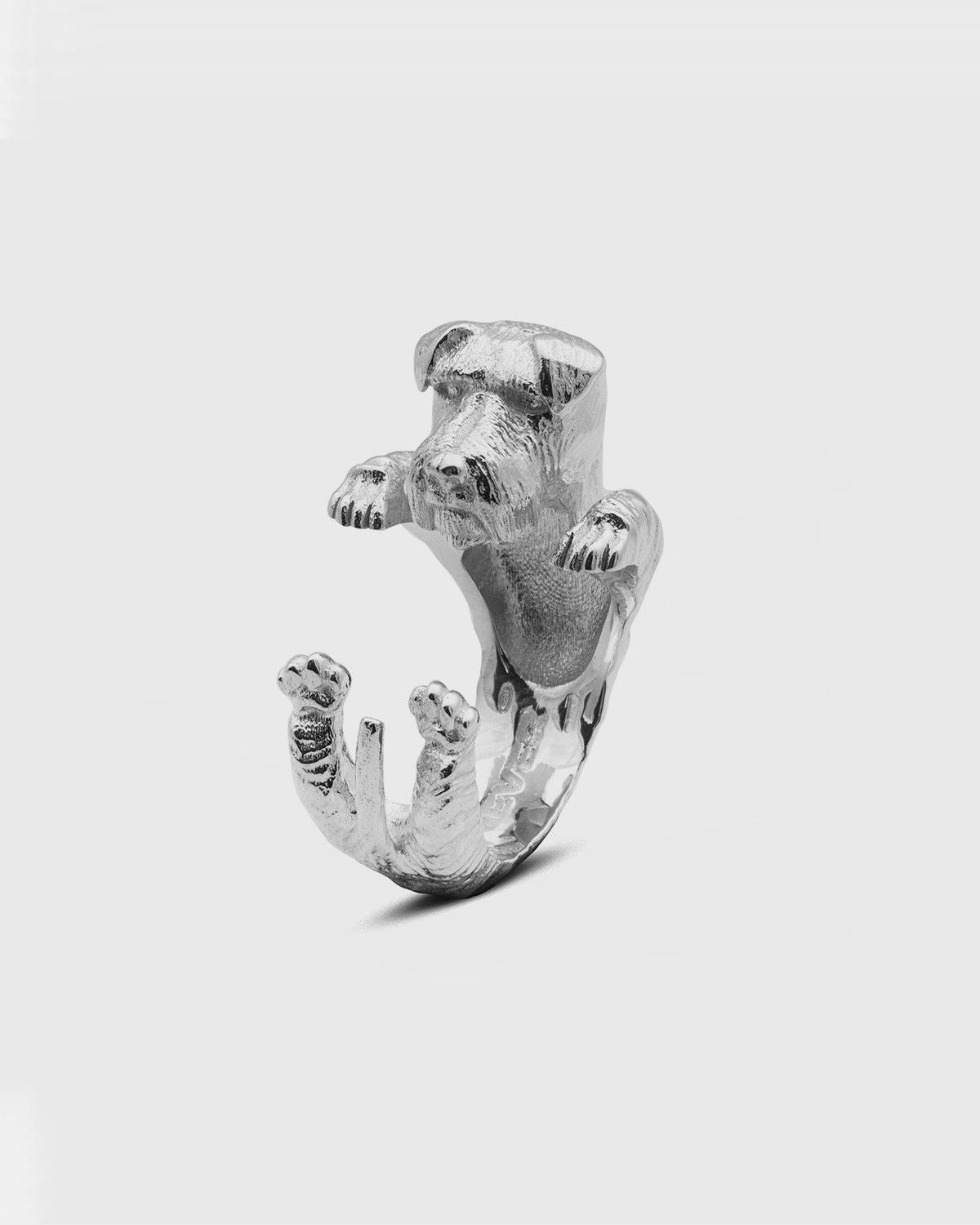 ANELLO HUG CANE SCHNAUZER IN ARGENTO