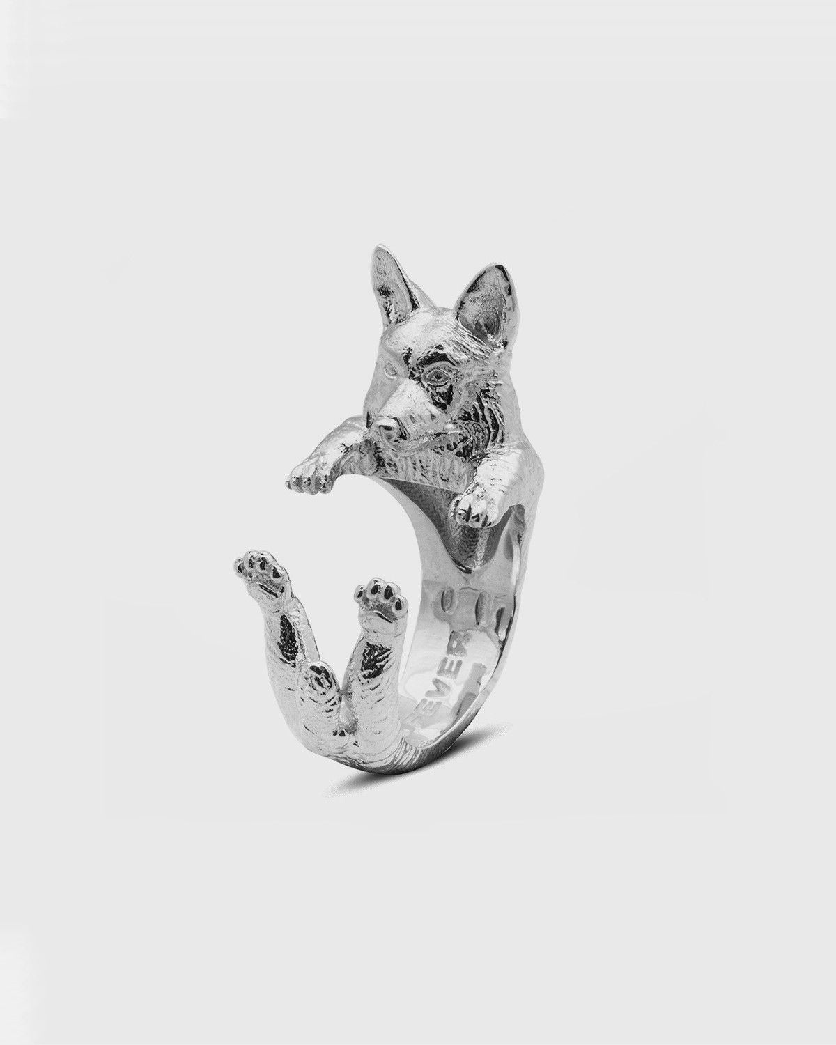 BAGUE HUG WELSH CORGI PEMBROKE / ARGENT