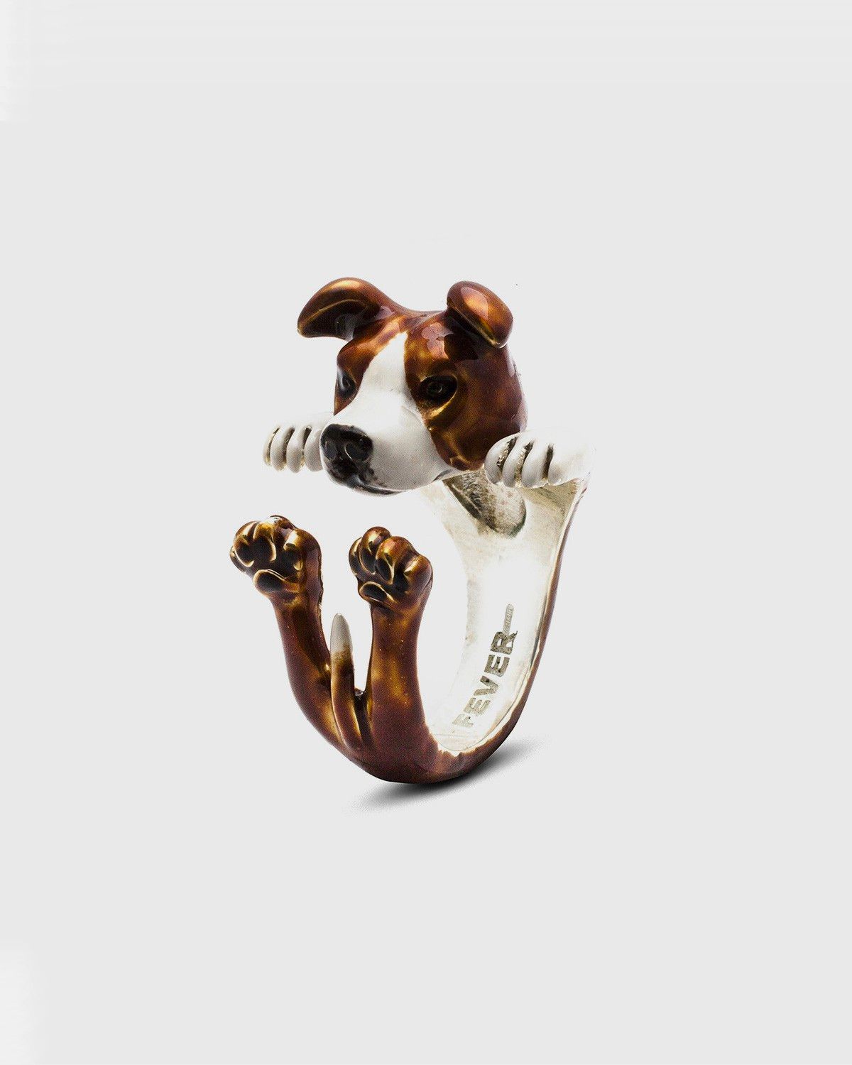 BAGUE HUG AMERICAN STAFFORDSHIRE / ÉMAIL