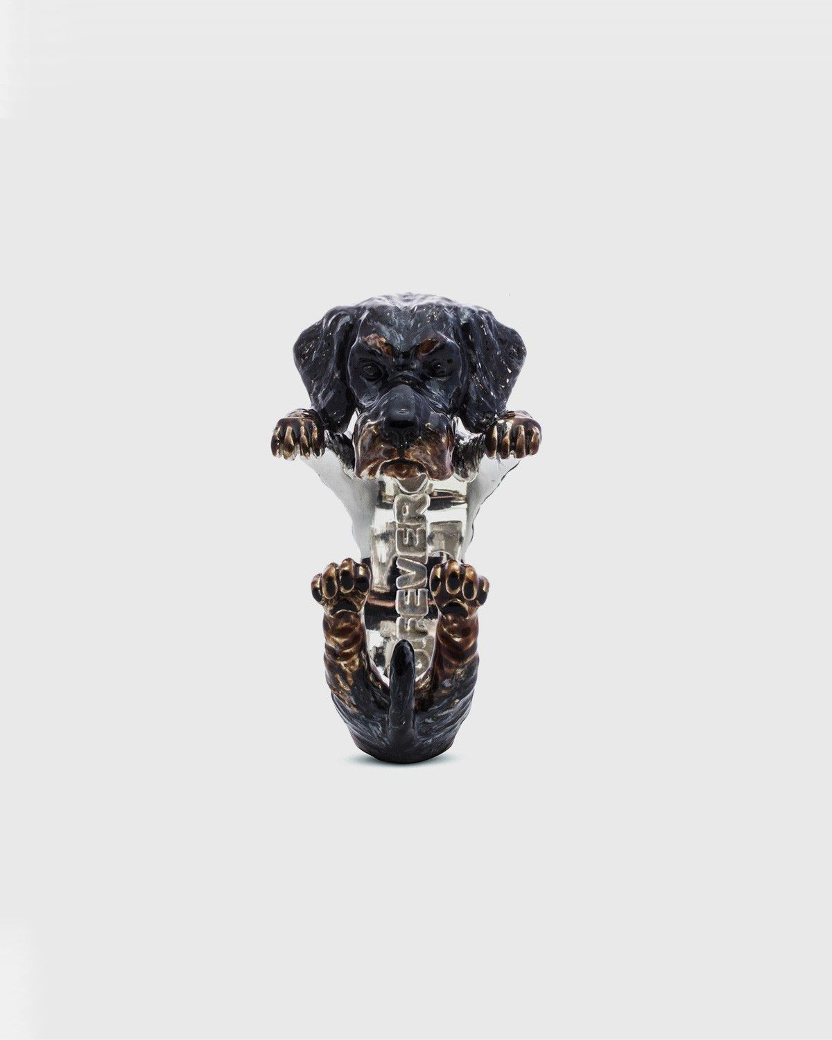 BAGUE HUG TECKEL À POIL DUR / ÉMAIL