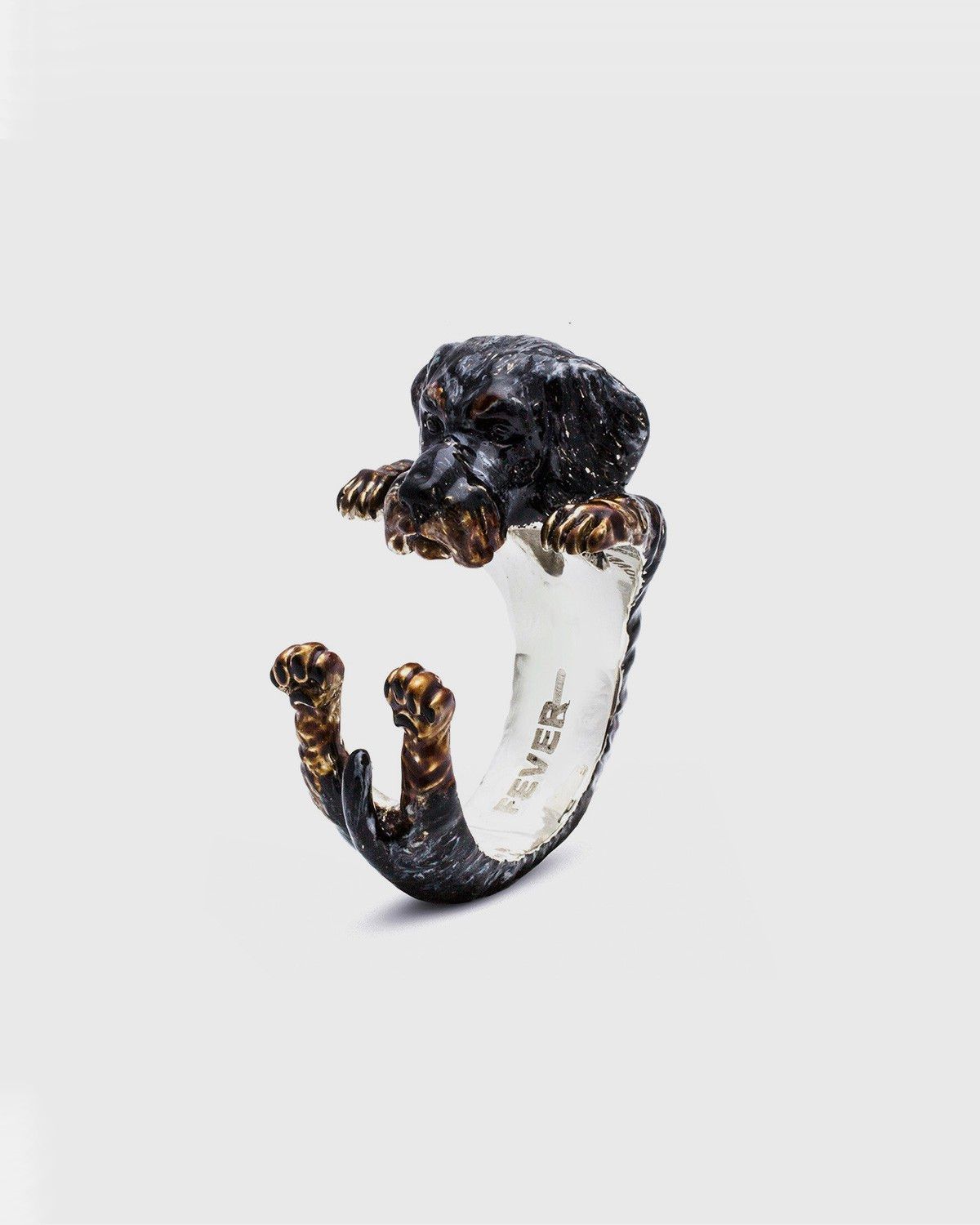 BAGUE HUG TECKEL À POIL DUR / ÉMAIL