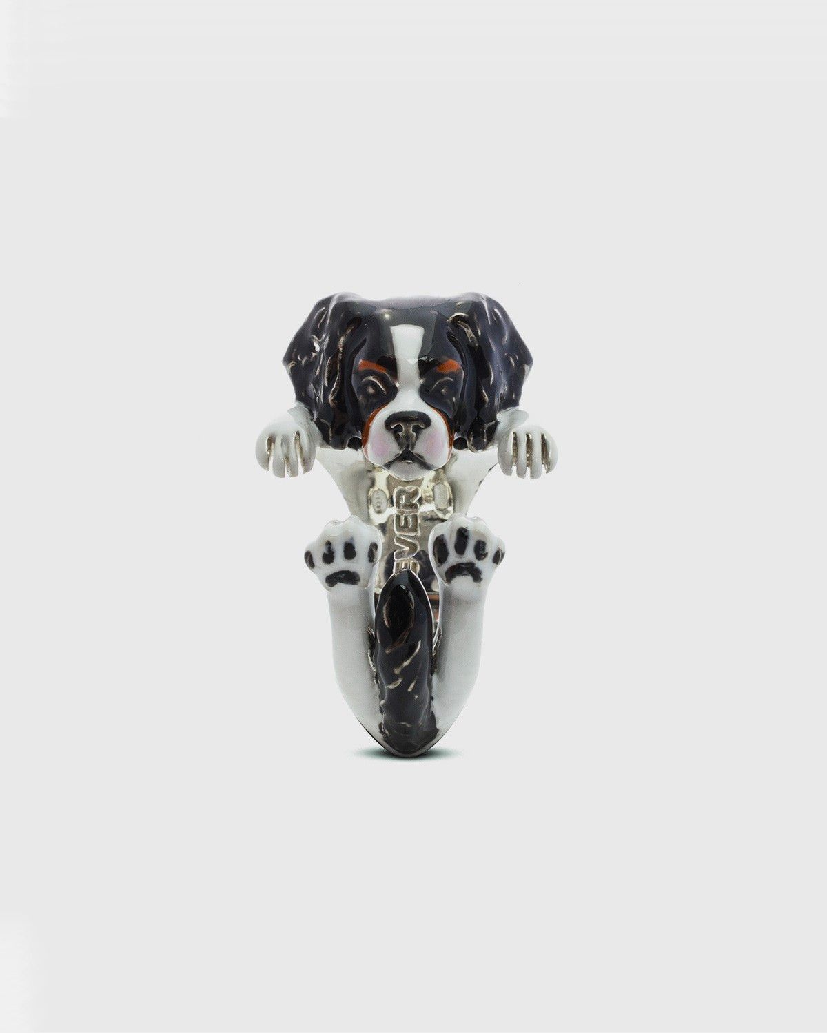 BAGUE HUG CAVALIER KING CHARLES SPANIEL / ÉMAIL