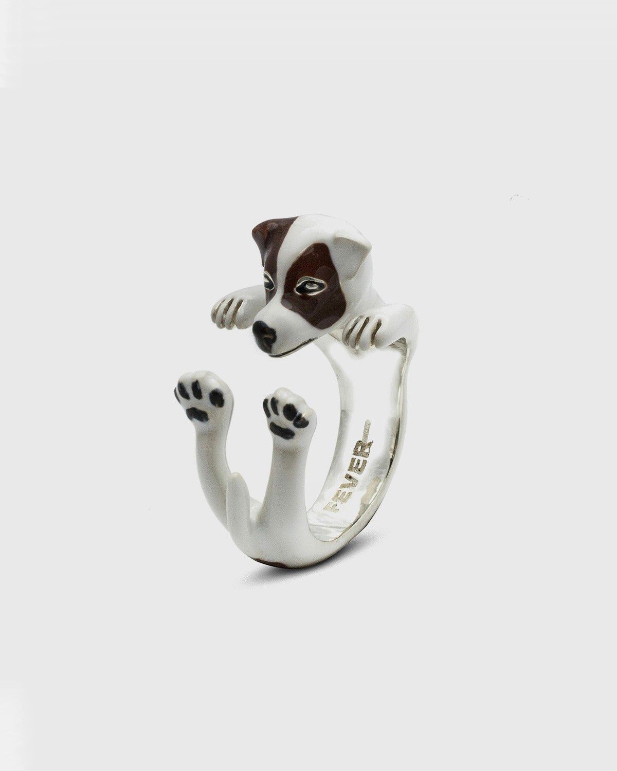 BAGUE HUG JACK RUSSEL TERRIER / ÉMAIL