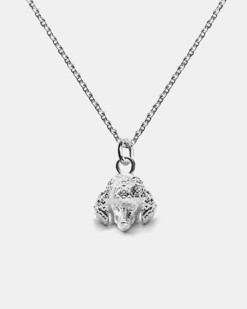 POODLE PENDANT NECKLACE F040 L60 / POLISHED SILVER